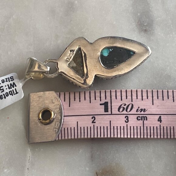 NEW Tibetan Turquoise Totem and Sterling Silver Pendant - Picture 3 of 3